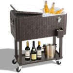 Same Code 16526367 80QT Rattan Square Legs Cooler with Shelf - Image 2