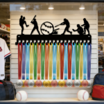CIFbuy Baseball Medal Hanger Display Rack 20 Hook Metal Wall Mount Award Holder Black Holiday Gift Organizer(TikTok, temu pick-up service) - Image 4