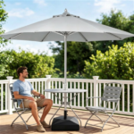 Fillable Patio Umbrella Base with 4 Rolling Wheels & Locks, Heavy Duty Water Sand Weighted HDPE Umbrella Stand Universal for 6-10ft Outdoor Umbrella - Image 5
