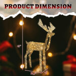 3.6FT Motorized Reindeer with Shaking Head, Outdoor Christmas Decorations with Motor & 120 Warm White LED Lights, for Xmas Outdoor Holiday Indoor Decor Lighted Holiday Displays - Image 7