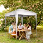 6.5x6.5ft Pop Up Canopy Tent, Outdoor Tent Canopy Foldable Portable Canopies for Camping, Patio, Easy Up Gazebo Canopy with Carry Bag, White - Image 9
