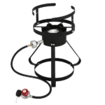 13*32inch Four-Piece Set, Black Round Iron Stove Frame, Silver Aluminum 30qt Turkey Pot 10qt Fish Pot, Gas Fryer - Image 28