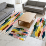 Three-piece kitchen rug set, non-slip and washable, abstract pattern kitchen hallway rug, soft and comfortable, suitable for sinks, floors, entrances, hallways and bathrooms. - Image 12