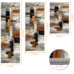 Three-piece kitchen rug set, non-slip and washable, abstract pattern kitchen hallway rug, soft and comfortable, suitable for sinks, floors, entrances, hallways and bathrooms. - Image 3