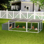 20.93ft² Large Wooden Chicken Coop Outdoor Hen House with Nesting Box & Weatherproof Asphalt Roof, Walk-in Poultry Cage with Secure Locks, Metal Mesh Run for Backyard Farm Use - Image 3