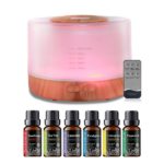500ml Aromatherapy Essential Oil Diffuser Set with 6 Therapeutic Oils, 7 Color Changing LED Lights, Ultrasonic Cool Mist, Auto Shut-Off, Quiet Operation Perfect for Home, Bedroom, Yoga - Image 2