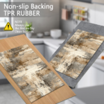 Three-piece kitchen rug set, non-slip and washable, abstract pattern kitchen hallway rug, soft and comfortable, suitable for sinks, floors, entrances, hallways and bathrooms. - Image 5