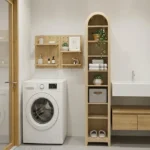 8-Tier Arched Dome Display Rack Particleboard Melamine-Faced Bookshelf 15.75*11.81*70in Oak - Image 10