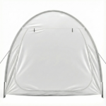 6.8x2.6FT Light Gray Arc Bicycle Storage Shed, 210D PU Silver Coated Oxford Cloth Bike Storage Tent with Fiberglass Frame - Image 4