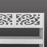 Wood-plastic Board Six Tiers Carved Shoe Rack White B - Image 21