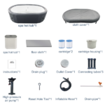 Hot Tub Inflatable Portable Oval Spa 2 Person Hot Tub with 180 Bubble Jets, Cover, Filter Cartridges, Pump - Image 4