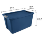 (2 pack) 34 Gallon Extra-Large Storage Bin, Plastic Storage Container with Latch Lid, Blue (Shipment from Walmart) - Image 3