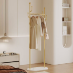 Clothing Rack, Golden Metal Freestanding Heavy Duty Clothes Rack with Marble Base, Multipurpose Garment Hanger for Bedroom, Hat, Scarf, Jacket - Image 4
