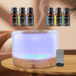 500ml Aromatherapy Essential Oil Diffuser Set with 6 Therapeutic Oils, 7 Color Changing LED Lights, Ultrasonic Cool Mist, Auto Shut-Off, Quiet Operation Perfect for Home, Bedroom, Yoga - Image 9