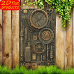 CIFbuy 1pc Vintage Steampunk Metal Wall Plaque, Rustproof Mechanical" Gear Iron Sign, Rustic Farmhouse Home Decor, Farmhouse Home Decor, 2D Flat Unframed Wall RustikTok, RustikTok, t Self-pickup Logiopics - Image 2