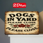 CIFbuy 1pc Dogs In Yard Please Close Warning Sign" Weatherproof Rustproof Metal Plaque, UV Resistant Durable Outdoor Wall Mount, Resistant Durable Outdoor Wall Mount, 2D Fla Warning Sign, WikTok, Warning Sign, WikTok, t Self-pickup Logiopics - Image 4