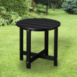 46*46*46cm Single Layer Round HDPE Side Table Black - Image 21