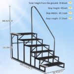 Swimming Pool Ladder Above Ground Pools, Step Stool Ladder with Handrails, Heavy Duty Hot Tub Steps (6 Step)Non-eBay certified warehouse delivery - Image 2