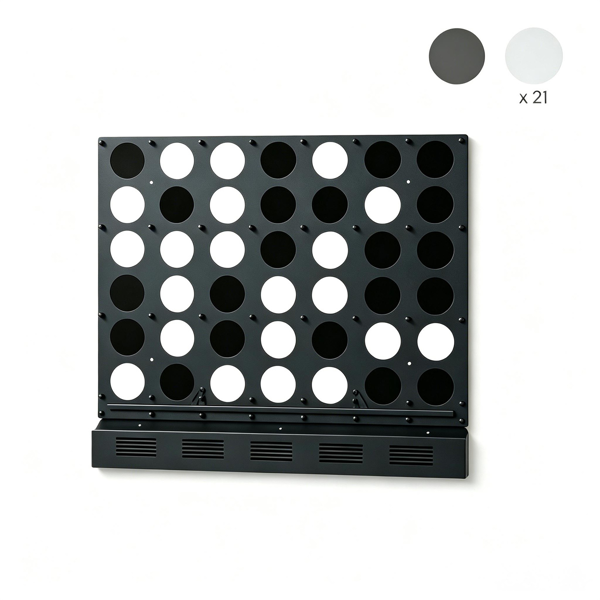 Black Large Wall-Mounted 4-to-Score Connect Four Game with Full Wall Mount Hardware, Fast Reset Mess-Free Design Fun Board Game for Kids Adults Indoor Entertainment & Wall Decoration