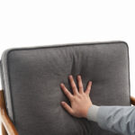 Same Code 33734058 Oak Armrest Oak Upholstered Single Lounge Chair Indoor Lounge Chair Dark Grey - Image 16