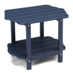 2-Tier Outdoor Side Table, HDPE Adirondack Table Patio Side Table, Weather Resistant End Table Small Outdoor Table, Navy Blue