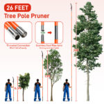 26ft Manual Pole Saw, Lightweight Tree Trimmers Long Handle Pruner Set, Sharp Steel Blade and Scissors Pole Saw for Trimming Palm, Pear Tree, Fir Tree, Other High Trees and Shrubs - Image 7