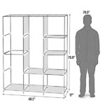 71" Portable Closet Wardrobe Clothes Rack Storage Organizer with Shelf Black - Image 7