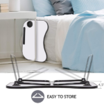 Portable Laptop Desk, Gray and White Matte Metal and Wood Construction, Foldable Design with Cup Holder, 26.5 x 18.5 Inches, for Bed, Car, Couch, Home & Outdoor Use (Grey+White Matte) - Image 6