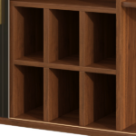 39" Fluted Liquor & Coffee Bar Cabinet with 6 Wine Racks and 3 Glass Holders, Mid-Century Modern Bar Cabinet with A Large Storage Drawer ,4 Hidden Storage Space on the Side , Black - Image 14
