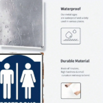 CIFbuy Traditional Tin Restroom Sign 8x12 Inch, 2D Flat" Wall Mounted Bathroom Directional Sign With Male Female Symbols, Sign With Male Female Symbols, Durable Metal 2D FikTok, 2D FikTok, t Self-pickup Logiopics - Image 5