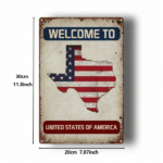 CIFbuy 1pc Texas Shaped Metal Wall Art, Vintage Lone" Star State Outline Map, Heavy-Duty Iron USA Flag Sign, Flag Sign, 2D Flat Unframed Home Decor Vintage LoneikTok, Vintage LoneikTok, t Self-pickup Logiopics - Image 2