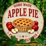 CIFbuy Vintage Homemade Apple Pie 2D Flat Metal Sign 8x8Inch Rustic Iron Wall Art, Retro Round Delicious Apple Themed Cozy Home Decor S TikTok, TikTok, or S Self-pickup Logiopics - Image 5