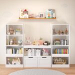 Book Organizer, toy Storage Cabinet Organizer, White - Image 22