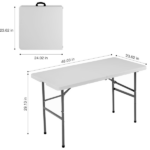 4FT Folding Picnic Table for Outdoor, Portable Fold-in-Half HDPE Dining Picnic Party Table with Carrying Handle(Shipment from Walmart) - Image 2