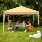 3 x 3m Two Doors & Two Windows Practical Waterproof Right-Angle Folding Tent Khaki - Image 10