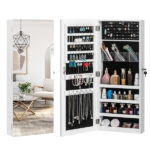 The Whole Surface PVC Film Wall Hanging Door With Lock Jewelry Cabinet Fitting Mirror Cabinet - Image 3