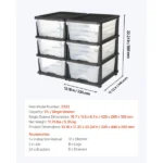 100L 6 Storage Drawers, Sturdy Organizer , Clear Storage Bins for Office, Craft Rooms, and Home Organization (Shipment from Walmart) - Image 3