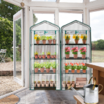 4 Tier Mini Greenhouse with PVC Cover & Roll-Up Zipper Door, Portable Waterproof Greenhouse for Garden Backyard, 27" x 19" x 62", Transparent - Image 19