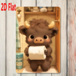 CIFbuy 1pc Cute Cartoon Calf Holding Toilet Paper Metal" Sign, Weatherproof Rustproof UV Resistant Durable 2D Flat Unframed Decor, Resistant Durable 2D Flat Unframed Decor, 7.87x Paper MeikTok, Paper MeikTok, t Self-pickup Logiopics - Image 8