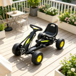 Black 3-6 Years Kids Pedal Go Kart – Outdoor Racer Ride On Car, Adjustable Seat with Backrest, Boys Girls Universal - Image 6