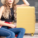 3 in 1 ABS&PC Trolley Box 20in 24in 28in Trolley Box Iron Tie Rod ABSPC Alloy Wine Yellow - Image 7