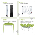 6.5X6.5FT Two Doors & Two Windows Practical Waterproof Right-Angle Folding Tent Greenish-Gray - Image 9