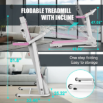 Compact Folding Treadmill for Home - 2.5HP Quiet Brushless Motor, 3-Level Incline, 7.5 MPH, Shock Absorption, Space-Saving Design for Running, Walking - Treadmill for Small Spaces & Home Use - Image 7