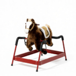 Dark Brown Interactive Kids Ride on Horse – Spring Rocking Horse with Sounds, Plush Soft Feel Animal Ride-on Toy - Image 2