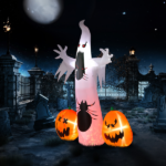 Replace 32359895 11.8 FT Halloween Inflatables Ghost Spider Pumpkin Outdoor Decorations, Scary Halloween Giant Blow up Ghost Decorations for Holiday Party Front Yard Lawn Garden Decor - Image 9