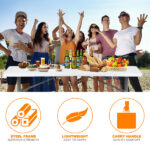 6' Folding Table Portable Plastic Indoor Outdoor Picnic Party Dining Camping Tables - Image 14