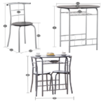 Same Code 67657426 PVC Breakfast Table (One Table and Two Chairs) Black - Image 8