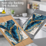 Three-piece kitchen rug set, non-slip and washable, abstract pattern kitchen hallway rug, soft and comfortable, suitable for sinks, floors, entrances, hallways and bathrooms. - Image 3