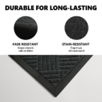 1PC Diagonal Grid Composite Rubber Mat, Gray, 60x90x0.7cm, Kitchen & Home Anti-Fatigue Floor Mat - Image 2