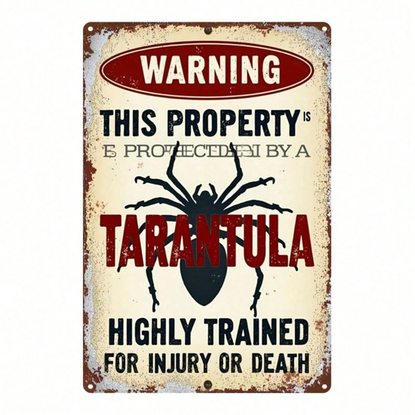 d515d9cb-c770-4caa-8077-5202b5ad3cce.png CIFbuy 1PC Vintage Spider Warning 2D Flat Metal Sign" 8x12 Inch Waterproof Rustproof Classic, Art Decor Durable Hanging Plaque For H Metal SignikTok, Metal SignikTok, t Self-pickup Logiopics - Image 1